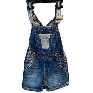 OSHKOSH Toddler Girls Denim Jean Shorts Overalls   Size 18M Blue